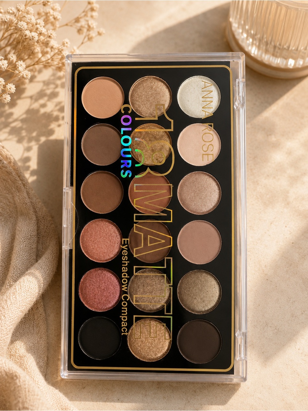 Anna Rose Neutral & Shimmer 18-Colour Eyeshadow Palette